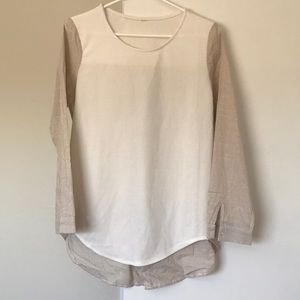 Ivory and beige blouse